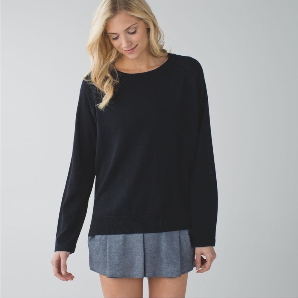 Lululemon Post Savasanna Black Long Sleeve Top
